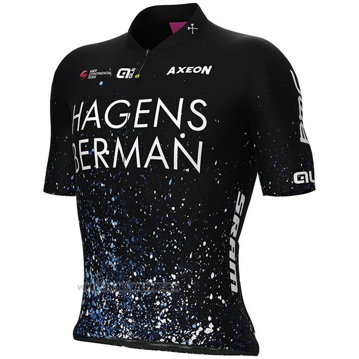 2023 Maillot Cyclisme Hagens Berman Axeon Noir Manches Courtes et Cuissard